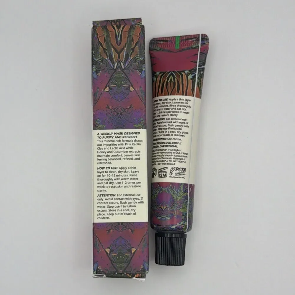 TigerLove Retrovision Reset + Clarity Pink Clay Mask 17ml/0.57fl oz Travel Mini